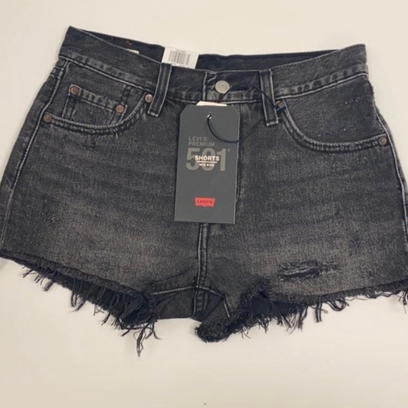 LEVI Midrise Charcoal Grey Jean Short SIZE 27 - Picture 2 of 4